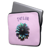 Holografische Zwarte Dahlia Elektronikazak Laptop Sleeve (Voorkant Links)