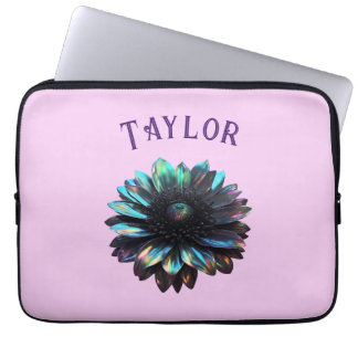 Holografische Zwarte Dahlia Elektronikazak Laptop Sleeve
