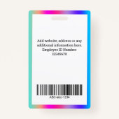 Hologram Aangepaste fotonaam Badge (Achterkant)