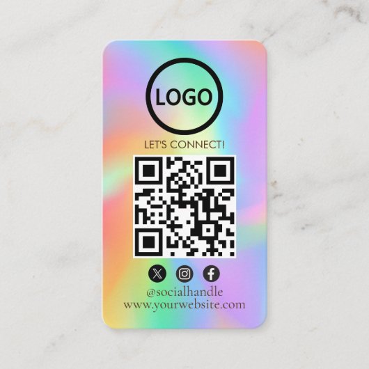 Hologram, Aangepaste Kaarten Modern, Social Media  Visitekaartje (Voorkant)