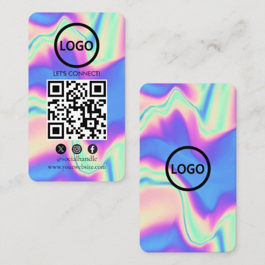 Hologram, Aangepaste Kaarten Modern, Social Media  Visitekaartje (Voorkant / Achterkant)