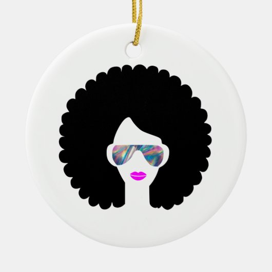hologram afro keramisch ornament (Voorkant)