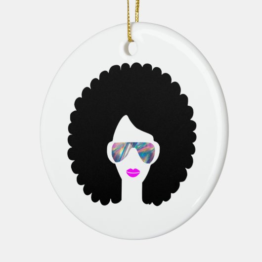 hologram afro keramisch ornament (Links)