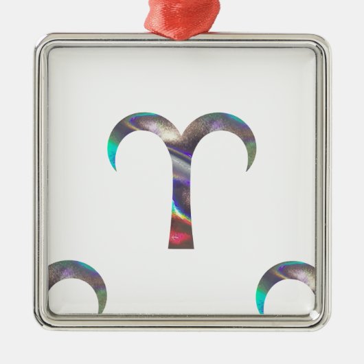 hologram Aries Metalen Ornament (Voorkant)