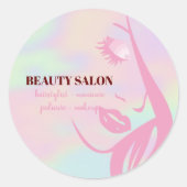 Hologram Beauty Salon Ronde Sticker (Voorkant)