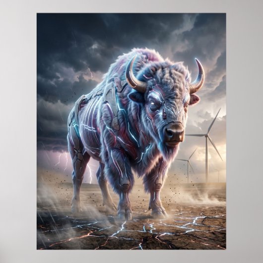 Hologram Bison Storm Plains Poster (Voorkant)
