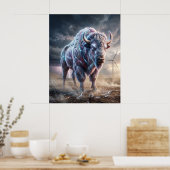 Hologram Bizon Stormvlaktes Poster (Keuken)