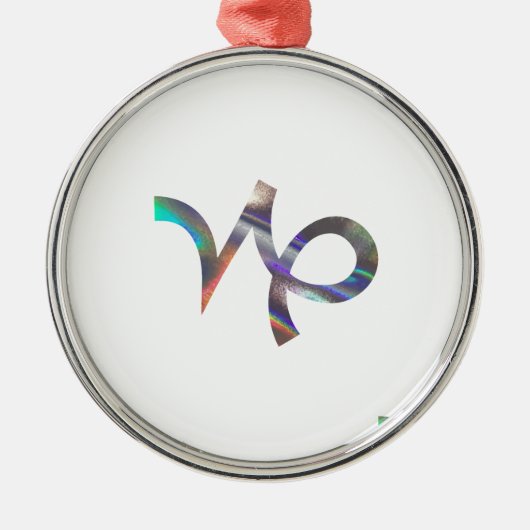 hologram Capricorn Metalen Ornament (Voorkant)