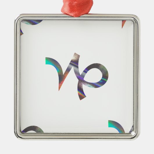 hologram Capricorn Metalen Ornament (Voorkant)