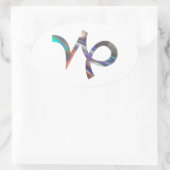 hologram Capricorn Ovale Sticker (Tas)