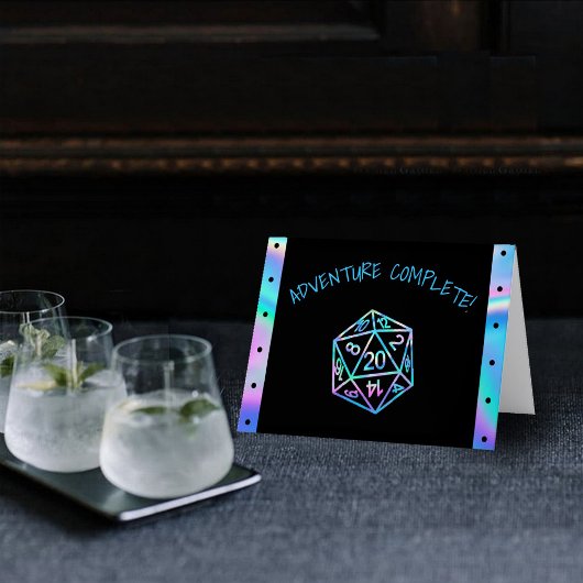 Hologram D20-avontuur voltooid | PnP-tablet Bedankkaart