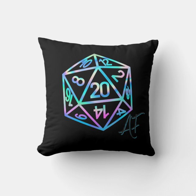 Hologram D20 Crit AF | PnP Tabletop Gamer Dice Kussen (Voorkant)
