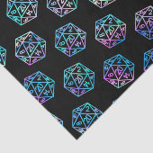 Hologram D20-patroon | PnP Tabletop Gamer Dice Tissuepapier (Detail)