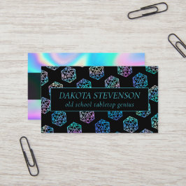 Hologram D20-patroon | PnP Tabletop Gamer Dice Visitekaartje