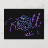 Hologram D20 | PnP Tabletop Gamer Verandering van Briefkaart (Voorkant)