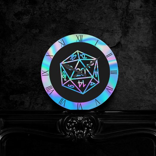 Hologram D20-rit | PnP Tabletop Gamer Dice Ronde Klok