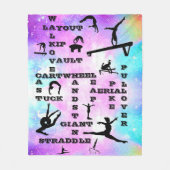 Hologram Gymnastiek Vaardigheden Kruiswoorden Deke Fleece Deken (Voorkant)