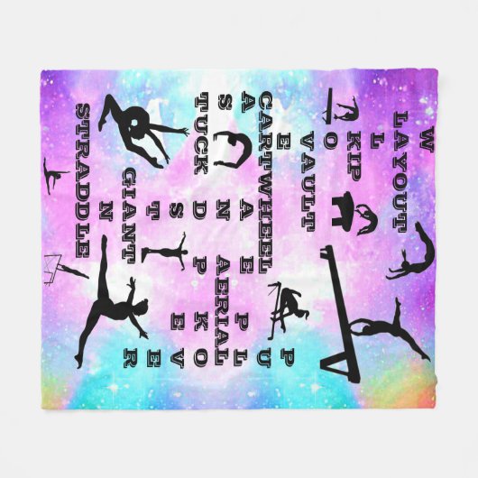 Hologram Gymnastiek Vaardigheden Kruiswoorden Deke Fleece Deken (Voorkant (Horizontaal))
