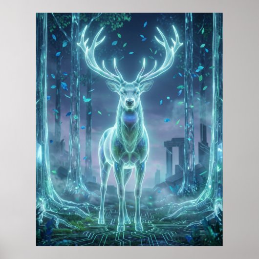 Hologram Herten Electric Forest Poster (Voorkant)