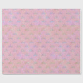 Hologram Holograaf Glitter Crown Pink Marmer Cadeaupapier (Vlak)
