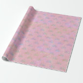 Hologram Holograaf Glitter Crown Pink Marmer Cadeaupapier (Uitgerold)