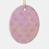 Hologram Holograaf Glitter Crown Pink Marmer Keramisch Ornament (Rechts)