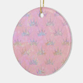 Hologram Holograaf Glitter Crown Pink Marmer Keramisch Ornament (Links)