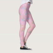 Hologram Holograaf Glitter Crown Pink Marmer Leggings (Rechts)