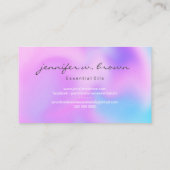 hologram KLEURRIJKE paarse etherische oliën Visitekaartje (Achterkant)
