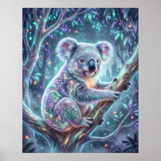Hologram Koala Neon Baldakijn Poster