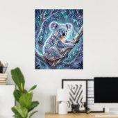 Hologram Koala Neon Baldakijn Poster (Thuiskantoor)