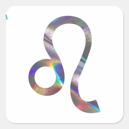 hologram Leo Vierkante Sticker (Voorkant)