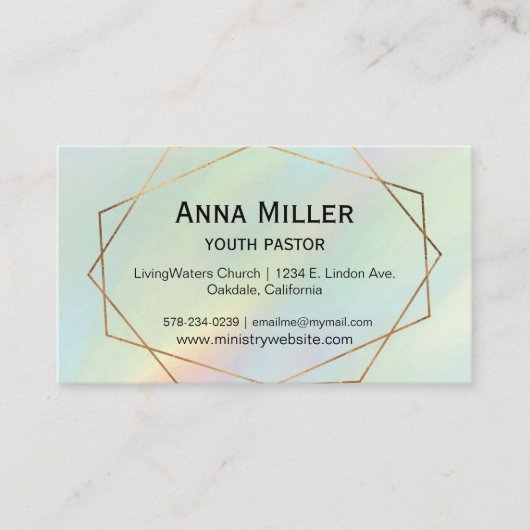 Hologram Pear Modern Visitekaartje van het ministe (Voorkant)