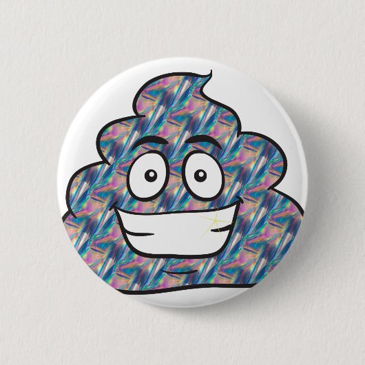 hologram poep emoji ronde button 5,7 cm (Voorkant)