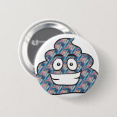 hologram poep emoji ronde button 5,7 cm (Voorkant /achterkant)