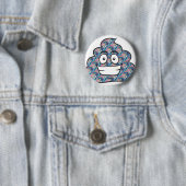 hologram poep emoji ronde button 5,7 cm (In situ)