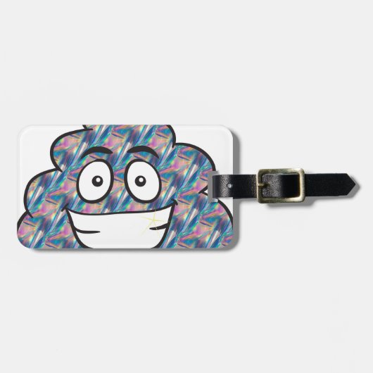 hologram poop emoji bagagelabel (Voorkant horizontaal)