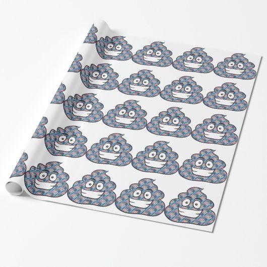 hologram poop emoji cadeaupapier (Uitgerold)