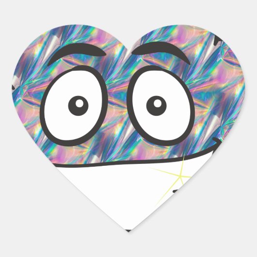 hologram poop emoji hart sticker (Voorkant)