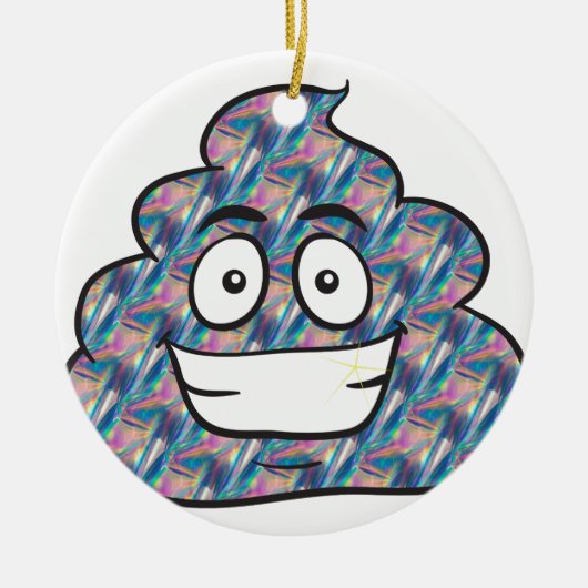 hologram poop emoji keramisch ornament (Voorkant)