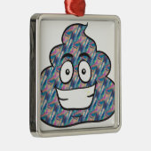 hologram poop emoji metalen ornament (Rechts)