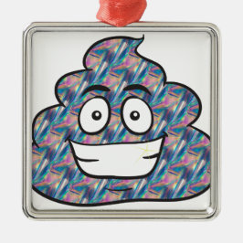 hologram poop emoji metalen ornament