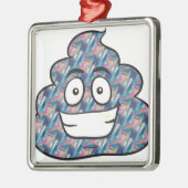 hologram poop emoji metalen ornament (Links)