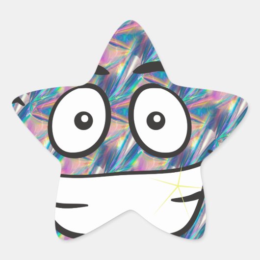 hologram poop emoji ster sticker (Voorkant)