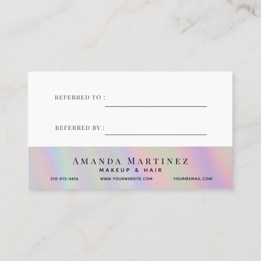 Hologram Salon Referral Visitekaartje (Achterkant)