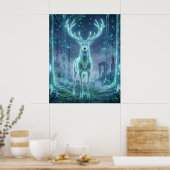 Hologram Stag Electric Forest Poster (Keuken)