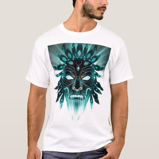 Hologram Tribal Face T-shirt (Voorkant)