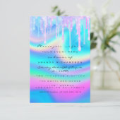 Hologram Unicorn Baby shower Girly Feet Glitter Kaart (Staand voorkant)