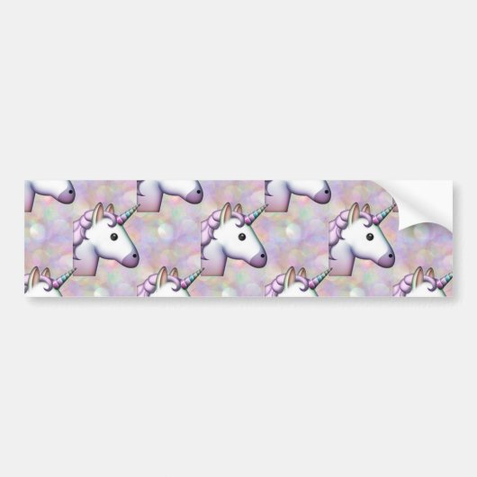 hologram unicorn emoji bumpersticker (Voorkant)