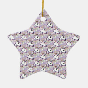 hologram unicorn emoji keramisch ornament